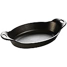 Lodge HOSD Heat Enhanced and Seasoned Cast Iron Oval Serving Dish, 36-Ounce