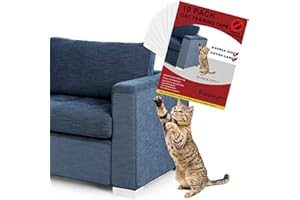 Rwoyurr Cat Scratch Protector, 10 Pack 17"X12" Double Sided Couch Protectors for Cats, Extra Large Anti Scratch Scratching Furniture Sofa Deterrent Guard Shield Clear Sticky Cat Training Tape