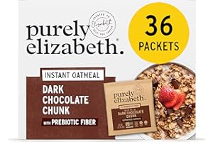 PURELY ELIZABETH. Purely Elizabeth Classic Cinnamon Superfood Oatmeal, with Prebiotic Fiber, Gluten Free & Non-GMO, 9.12 Oz (Pack of 6) (6 Pack, Dark Chocolate Chunk)