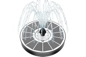 Yzert Solar Fountain White Flower, 3.5W Glass Bird Bath Fountains Solar Power No Battery with 4 Fixed Rods & 7 Nozzles, Solar Fountain Pump for Bird Bath, Pool, Garden, Outdoor, Pond