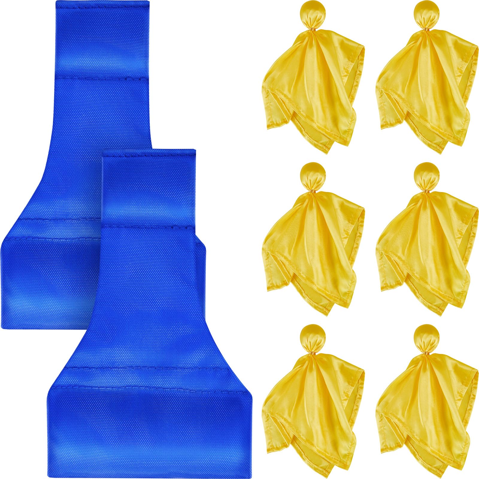 Photo 1 of Deekin 6 Pcs Football Penalty Flags and 2 Pcs Football Throw Down Single Sided Long Neck Bean Bag Yellow Penalty Flag Referee Flag for Football Games Party Accessory