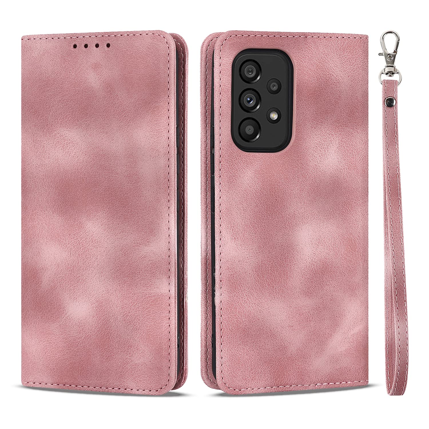 Photo 1 of ?????? for Samsung Galaxy A53 5G Phone Case Wallet with Card Holder Flip Folio Cover with Credit Card Slots for SM-A536U/E/DS/UW-Rose Pink