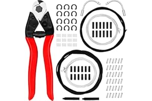 103PCS Universal Bike Brake Cable Kit with Stainless Steel Cutter, Shifter Cable for Mountain Road Bicycle Repair, End Caps, 