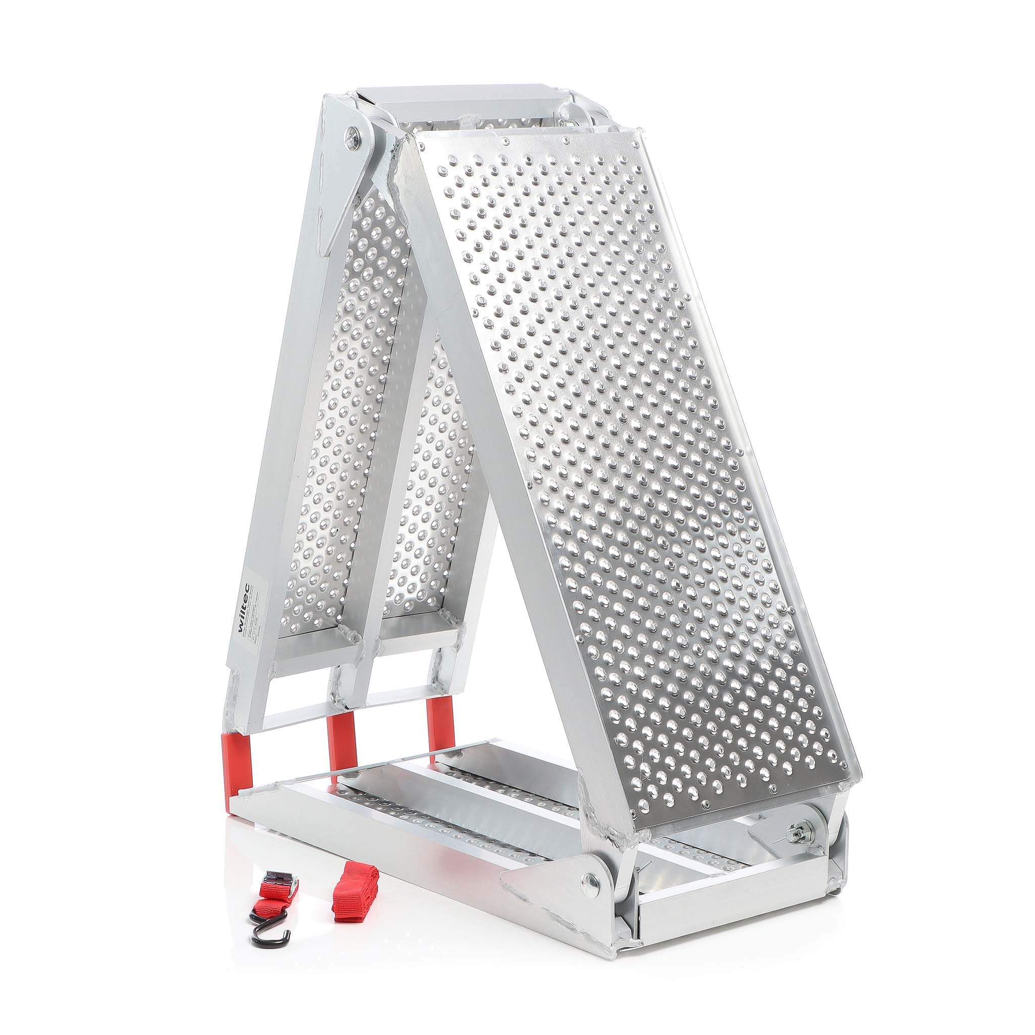 Wiltec Auffahrrampe 3-Fach klappbar 199cm 270kg für Motorrad ATV Quad, Aluminium Auffahrschiene faltbar, Verladerampe rutschsicher 2