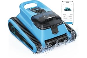 HISION (2025 New) Cordless Pool Vacuum Robot with App Control, Wall & Waterline Cleaning,150 Mins Runtime, Smart Navigation, Robotic Pool Cleaner for Inground & Above Ground Pools up to 2000 Sq.ft