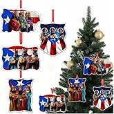 Jetec 4 Pcs Three Kings Day Ornaments for Trees Nativity 3 Kings Day Decorations Three Wise Men Acrylic Hanging Decorations Epiphany Feliz Dia De Reyes Puerto Rico Christmas Ornament Boricua Decor