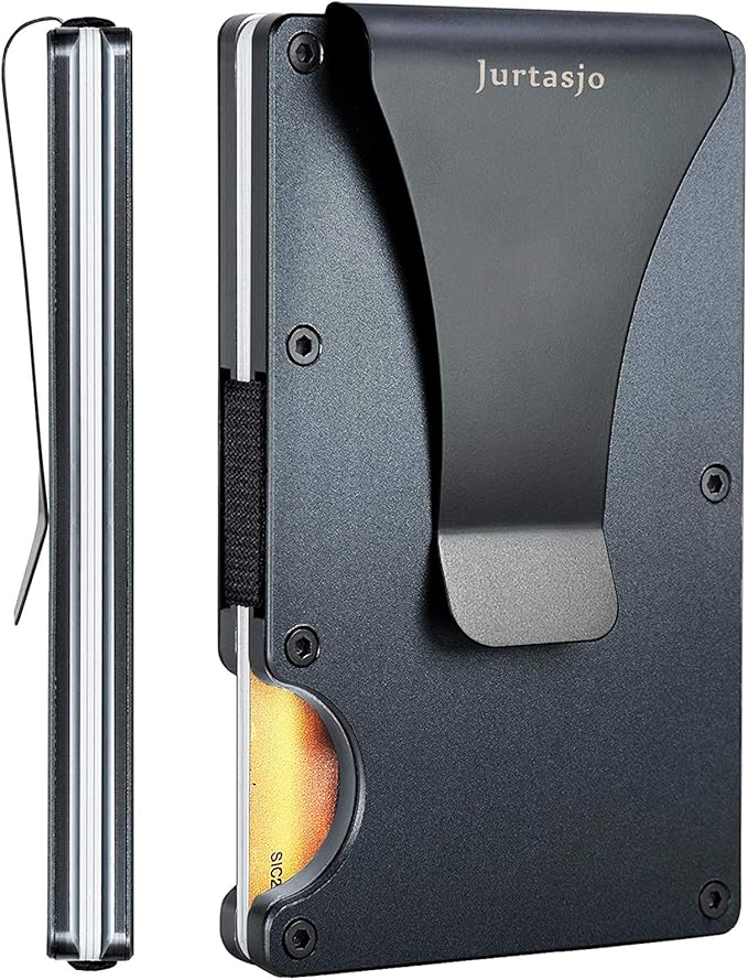 Black Aluminum Wallet For Men Minimalist Slim The Rigid Wallet