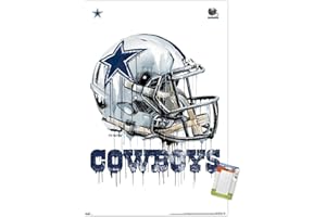 Trends International NFL Dallas Cowboys - Drip Helmet 20 Wall Poster, 22.375" x 34", Poster & Mount Bundle