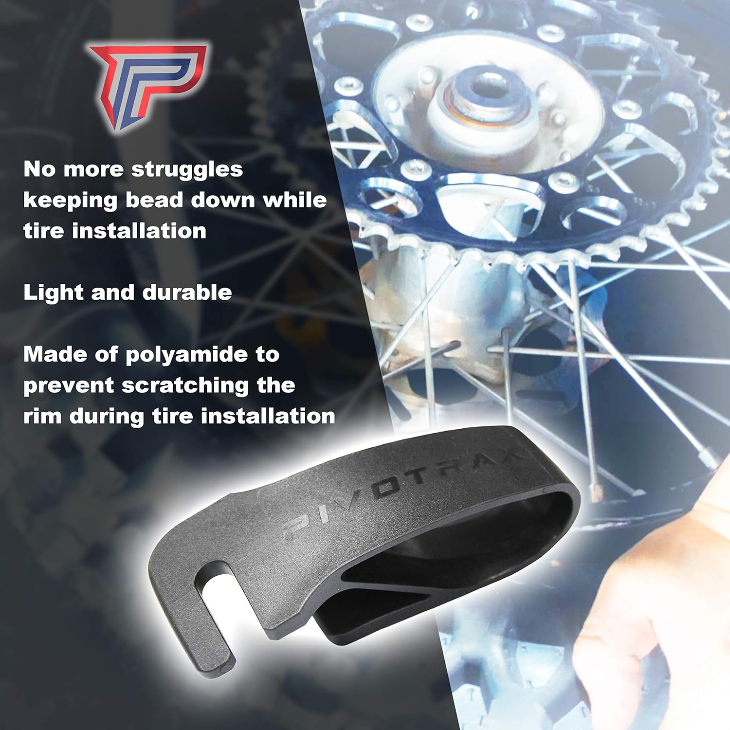PIVOTRAX Dirt Bike Off-Road Motorcycle Tire Change Install Tool | Black | for Yamaha Honda Kawasaki Suzuki KTM |: Automotive
