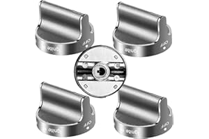 TOMOON 2025 Upgraded W10766544 Gas Stove Knobs Replacements for Whirl.Pool Range Oven WFG540H0ES0 10430807 W10676228 4248219 AP5958476 PS10067059 EAP10067059-Stainless Steel Oven Knobs-5 Pack