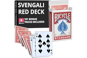 Ted's Sterling Magic Precision Red Rider Back Bicycle Svengali Deck with Instructions for 100+ Tricks (9 of Spades)
