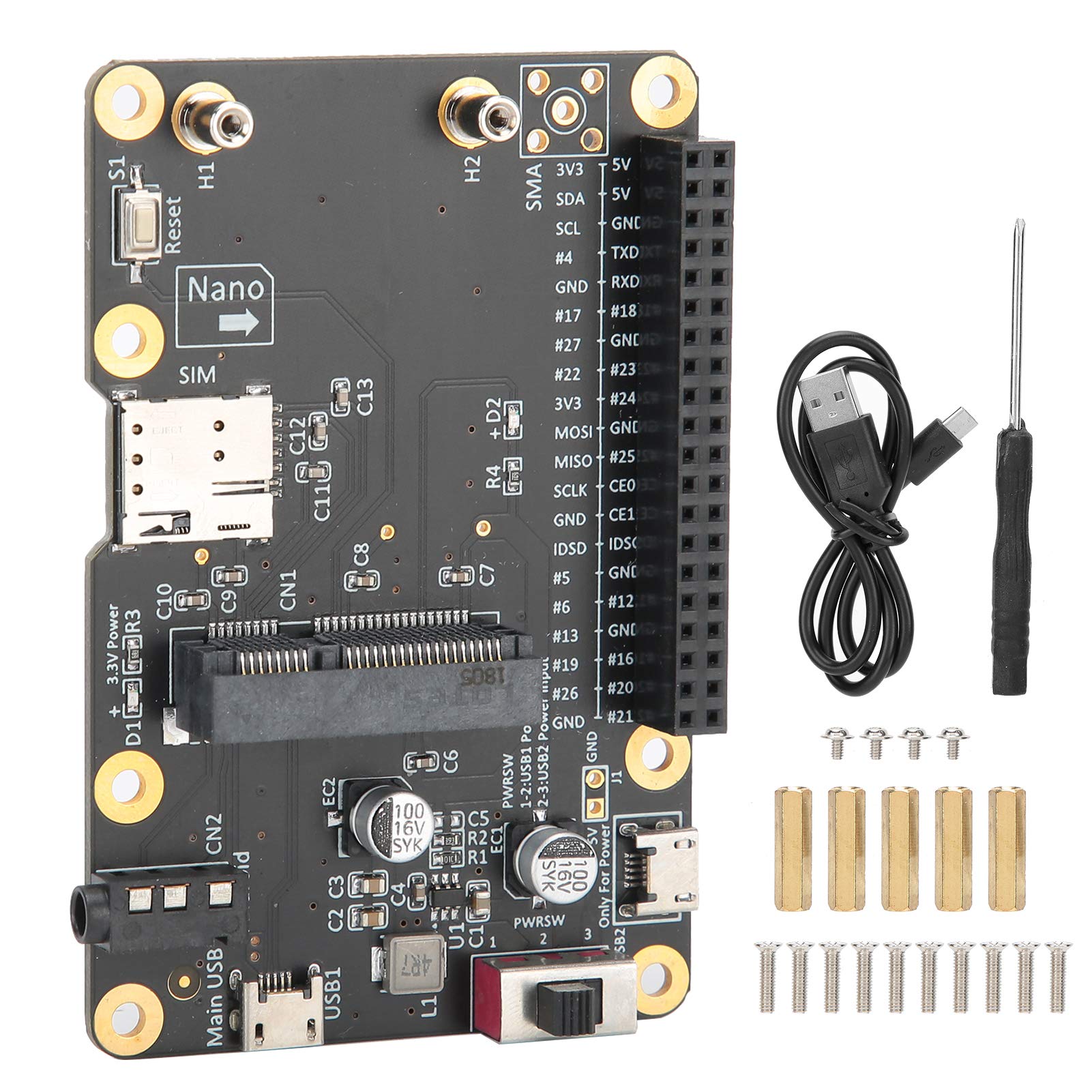 Portable Clipin Mini PCIE socket 3G/4G LTE Base Hat For 4/3/2/B+ Module Computer Board to USB with SIM Card