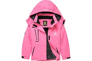 Keevoom Girl's Ski Jacket Winter Warm Thick Snow Coat Windproof Kids Outdoor Hooded Jackets