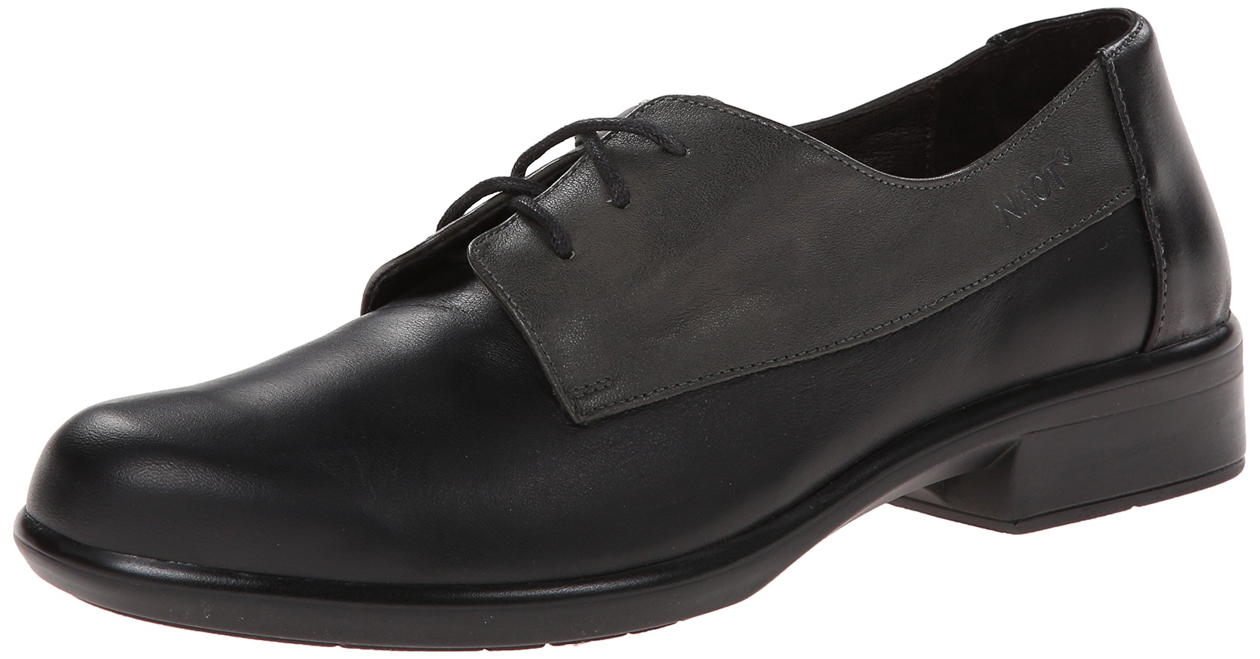 NAOT Kedma Jet Black Leather/Tin Gray Leather/Black Madras Leather 