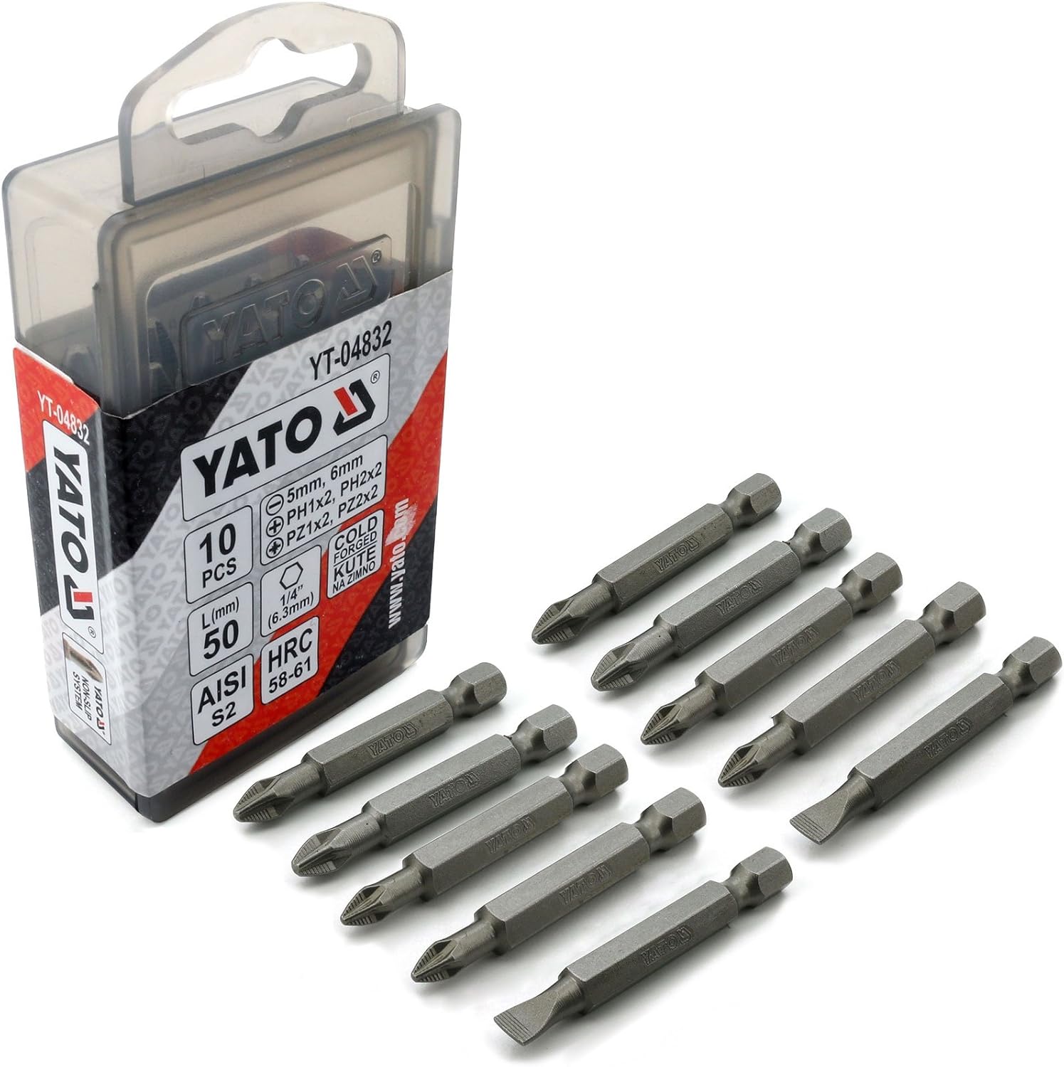 Yato yt-04832 - Bit Screwdriver Set for 50 mm 10pcs, Variety pack - Image 5