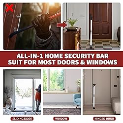 2-in-1 Folding Door Security Bar, Sliding Patio