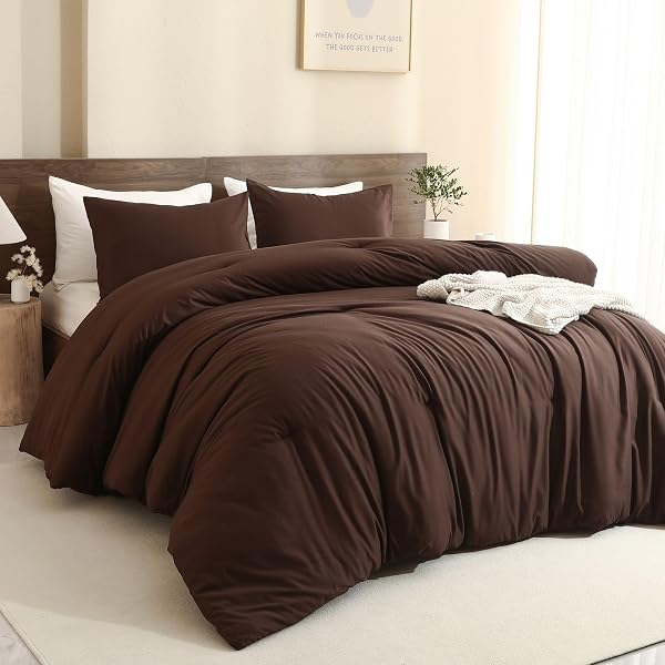 PAXRAC EARTHY BROWN COMFORTER QUEEN SIZE, NEUTRAL 3...