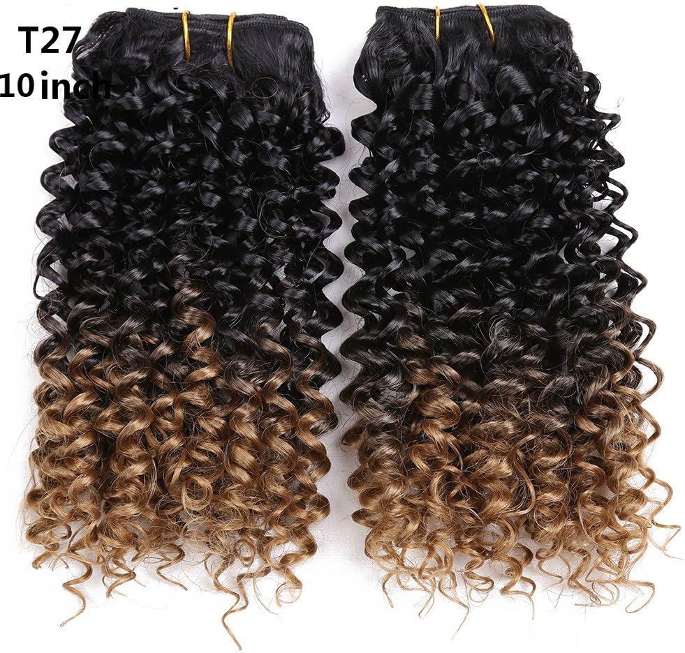 Jerry Curl Synthetic Hair Weave curly crochet Sew in Hair extension kinkycurl hairstyle synthetic hair deep twist braids2pcs/pack 10inch (#T27)