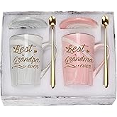 Best Grandma Grandpa Ever Mug Best Grandparents Mugs New Grandparents Mugs Birthday Mothers Day Gifts for Grandma and Grandpa from Granddaughter Grandson Grandchildren Grandkids 14 Ounce Gift Box