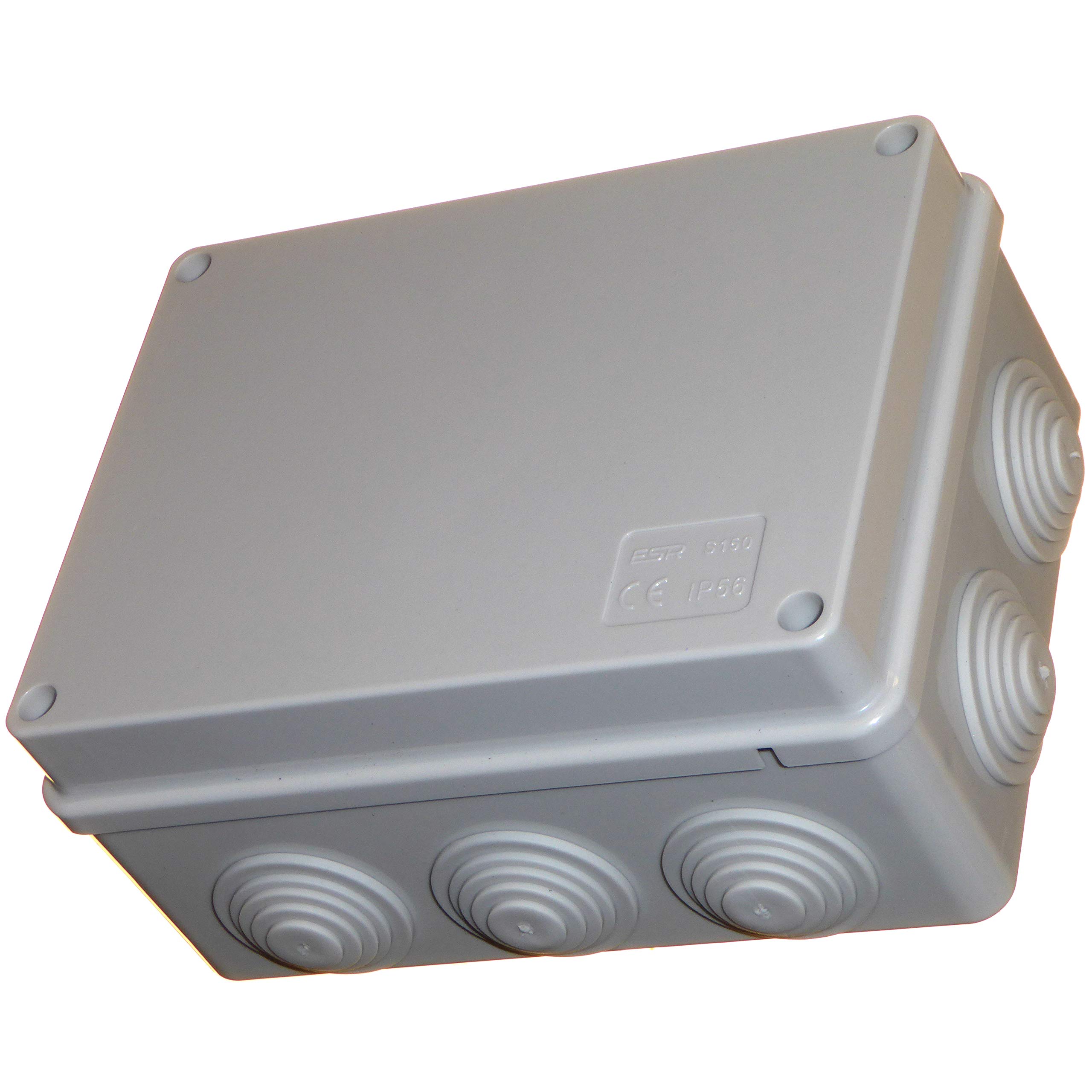 150mm Junction Box with Grommets Waterproof IP56 PVC Plastic Adaptable Enclosure Outdoor Lighting Cable Electrics Connection