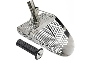 CooB Upgraded Sand Scoop Metal Detector Hex-710. Beach Sand Scoop Metal Detecting Hunting Tool. Stainless Steel 1.5mm, Mixed Hexahedron Holes
