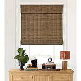 LazBlinds Custom Size Cordless Bamboo Roman Shades, Privacy-Highfield Teak | Protecting Privacy, Real Natural Bamboo Material, Bamboo Blinds for Bedroom Living Room Office Indoor