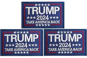 JAVD 3 Pack Donald Trump 2024 Flag Patch Save America Again Flags Patches Tactical President Patch for Hats, Tactical Bags, Jackets, Clothes Patch Team Army Patch...
