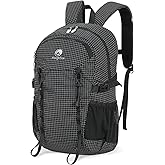 Outplea 20L Small Waterproof Hiking Backpack Men, Lightweight Small Travel Backpack for Outdoor, Black