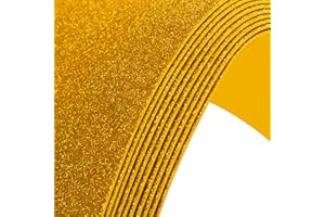 NITELEMN 10 Pack Glitter Foam Sheets Craft 8 x 12 inch, Sparkles Foam Paper for Art Crafts Projects, Classrooms Scrapbook Gift DIY Cutters Card Party Decoration (Dark Gold)