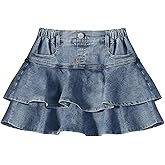 Girls Jean Skirt Toddler Girl Denim Skirt with Shorts Underneath Skorts 3T-10Y