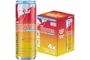 Red Bull Winter Edition Sugarfree Energy Drink, Fuji Apple & Ginger, 12 fl. oz., Pack of 4 cans, with 114mg Caffeine, Taurine & B Vitamins