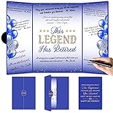 BADAWEN Blue Retirement Party Decorations, Retirement Party Guest Book for Men Women Happy Retirement Gifts