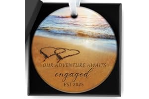 ZEPTRIX Wedding Gifts Engagement Gifts for Couples 2025 First Christmas Engaged Ornament 2025 Just Engaged Bachelorette Gift Happy Engagement Gift for Newly Engageds Couples Bride to be Her Women Fiance(1)