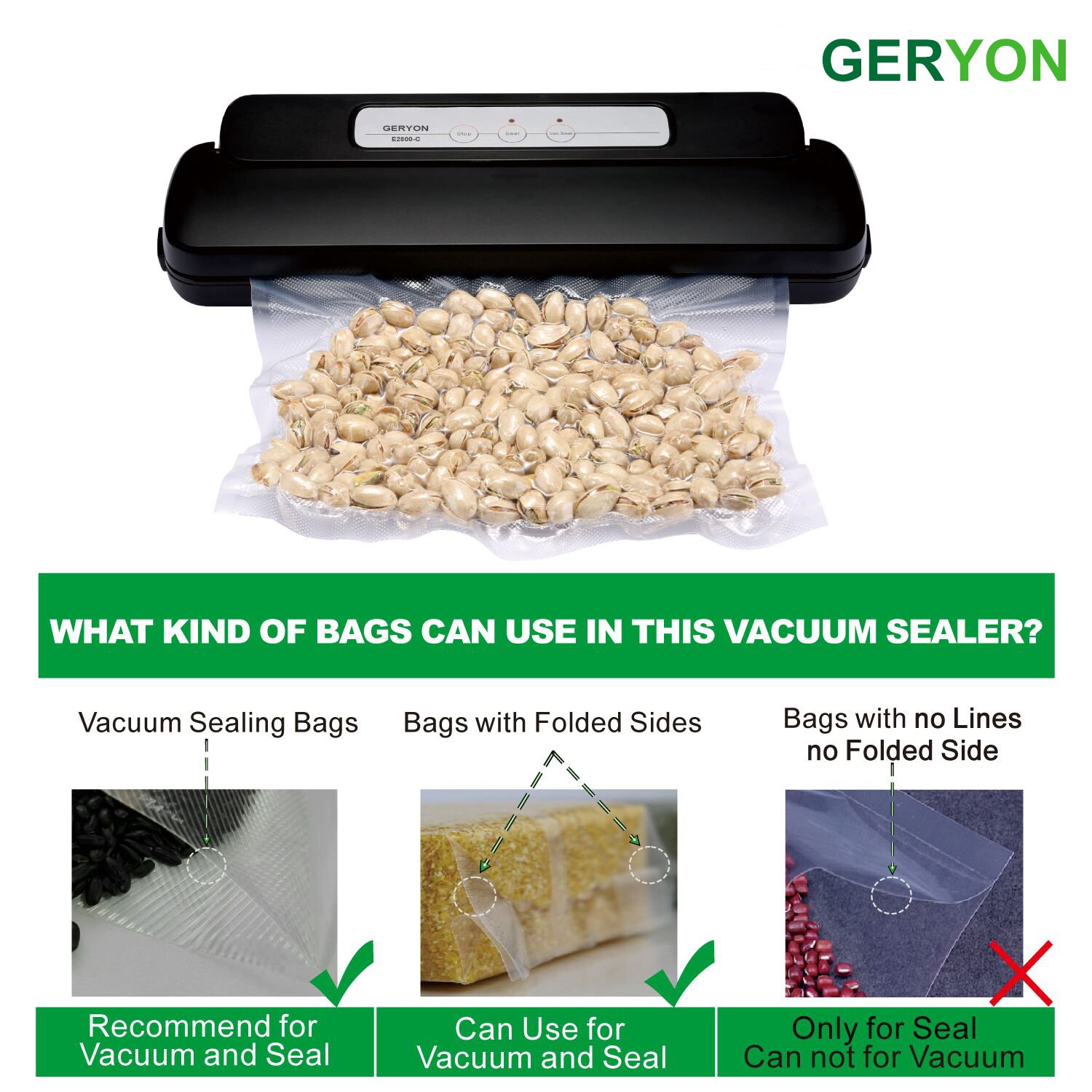 GERYON Vacuum Sealer, Automatic Food Sealer Machine with Starter Bags Roll for eBay