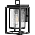 Hinkley Republic 1000BK Small Outdoor Wall Mount Lantern, Transitional/Modern, Double Frame Design, Coastal Elements, Black