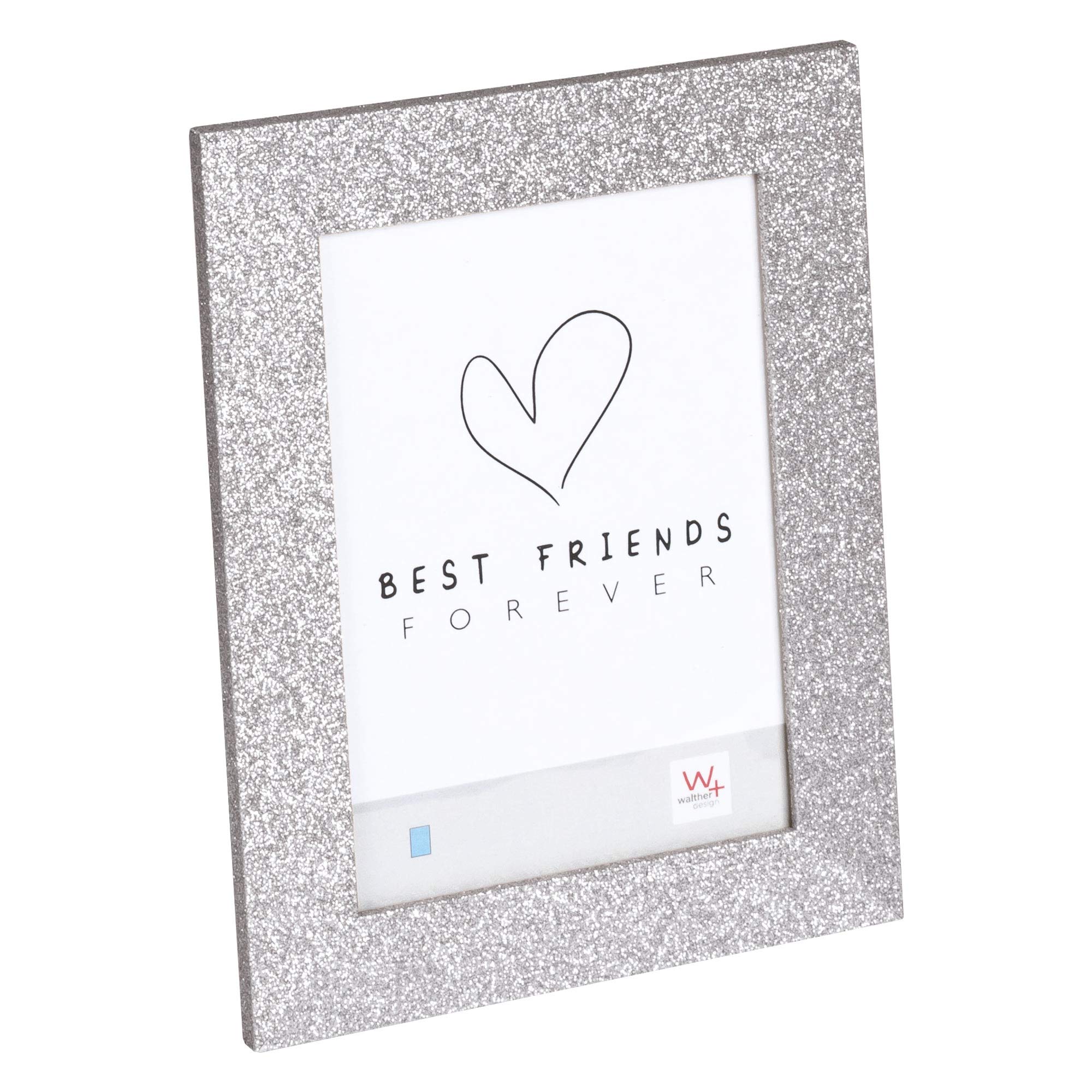 walther design Picture Frame Twinkle 13x18 cm, Silver with Glitter Finish, Portrait Frame, IT318S