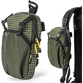 HIKEMAN Backpack Strap Pouch - Backpacking Phone Pouch, Waterproof Backpack Shoulder Strap Phone Pocket Attachment Bag for Hikers, Lightweight Outddoor Bag for Hiking, Travel, Cycling (Army Green)