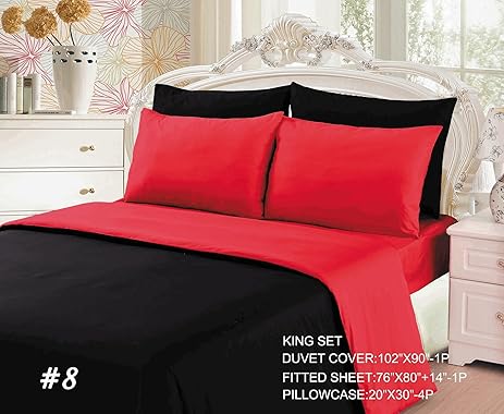 Amazon.com: Tache 9 Piece Cotton Reversible Solid Vibrant Red and ... Amazon.com: Tache 9 Piece Cotton Reversible Solid Vibrant Red and ...