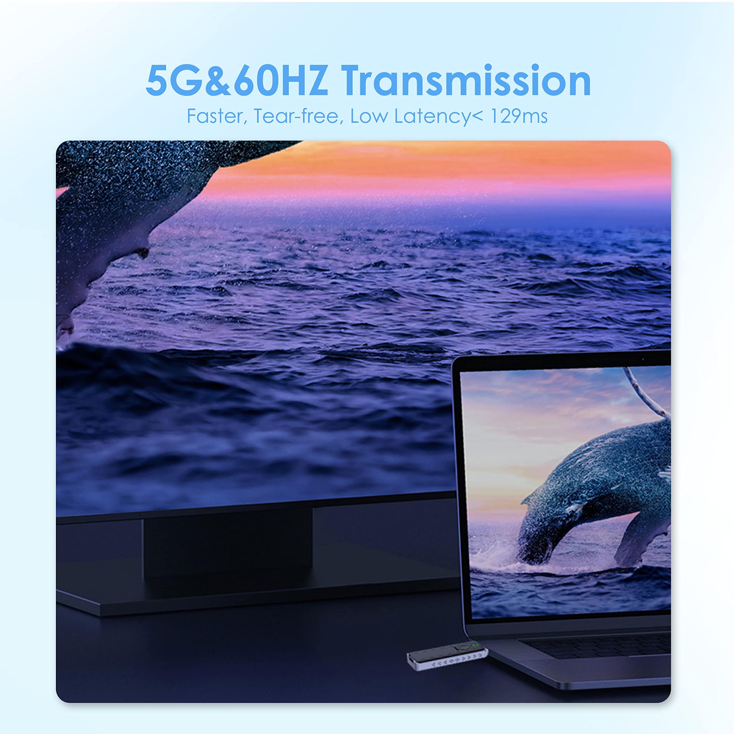 Wireless HDMI Transmitter and Receiver, HDMI Wireless, Plug & Play, Wireless HDMI Adapter Extender Converter Kit, Streaming Video Audio from Laptop PC Camera to Monitor Projector HD TV - ASKnano p2p