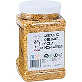 METALLIC SHIMMER GOLD NONPAREILS- Dairy Free, Gluten Free, Egg Free, Vegan, Soy Free, Nuts Free, Kosher, Cookies, Decorating and Baking, Cake Sprinkles, Toppings, Large, Bulk Candy, Christmas