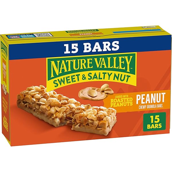 NATURE VALLEY GRANOLA BARS, SWEET AND SALTY NUT, PEANUT, 15 BARS, 18 OZ