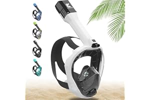 Khroom Full Face Snorkel Mask for Adults | New Valve Tech for Easy Breathing | 3X Larger Air Intake | Leak-Proof & Anti-Fog | Premium Snorkel Gear | Scuba Mask with Action Cam Mount