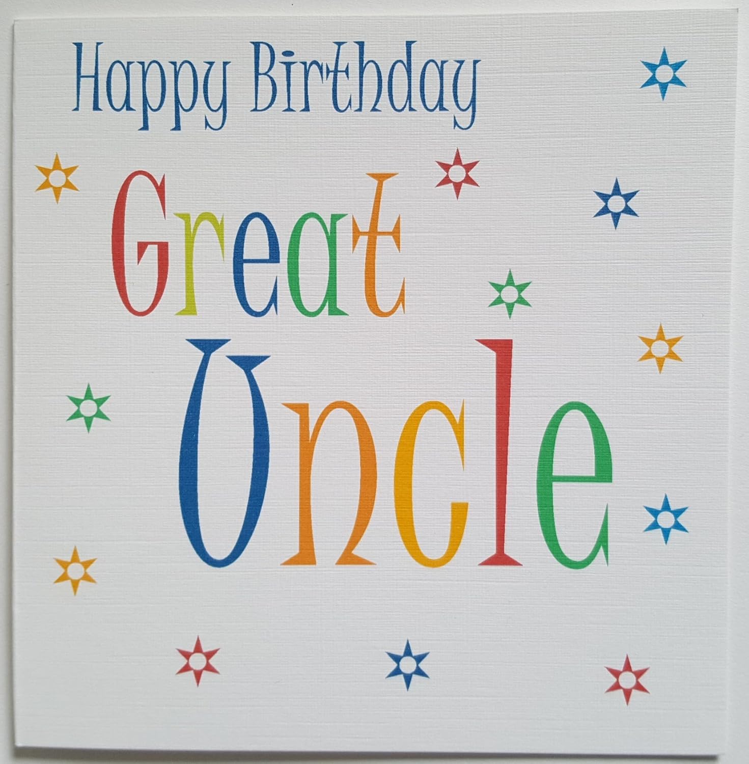 Happy Birthday Card - Great Uncle - Handmade, Green, 144mm x 144mm