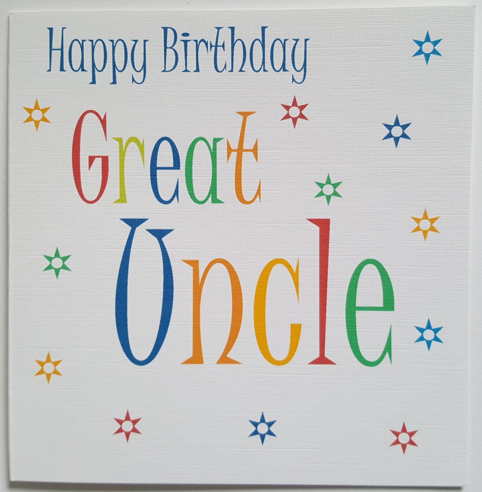 Happy Birthday Card - Great Uncle - Handmade