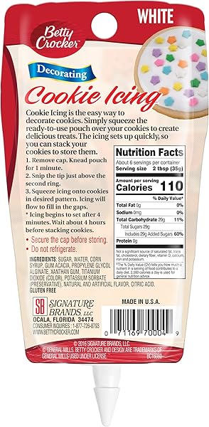 BETTY CROCKER COOKIE ICING, WHITE, 7 OZ