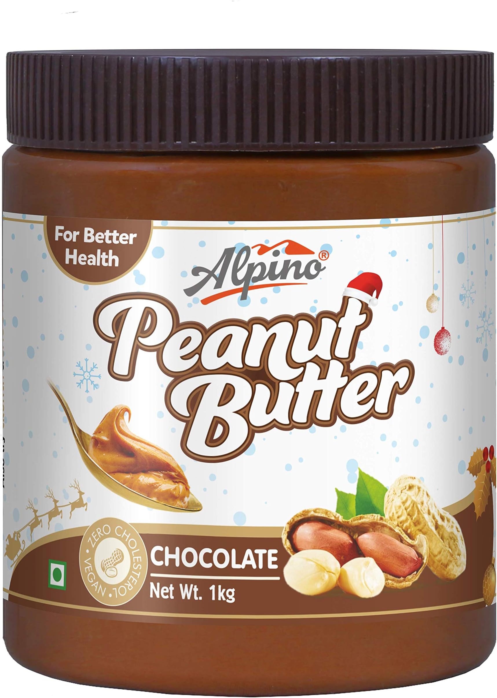 Alpino "Christmas Edition" Peanut Butter Chocolate 1kg (Gluten Free / Non-GMO / Vegan)