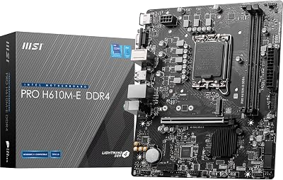 MSI PRO H610M-E DDR4 Motherboard Micro-ATX LGA 1700 Intel 12th Gen 2x DIMM 1x