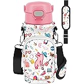 Miss Adola Water Bottle Carrier with Strap - Insulated Neoprene Water Bottle Holder Bag with Pocket for 14-20 oz