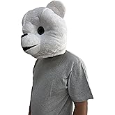To.beone Plush Polar Bear Mascot Head Costume Bear Mask Adult Costume