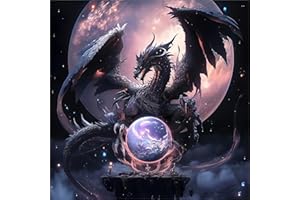 SYBDXJ 5D Diamond Art Painting Kits, Diamond Art Kits for Adults Kids, Full Drill Diamond Rhinestone Arts Craft Picture Embroidery Painting by Numbers for Home Wall Decor, 11.8 x 11.8 inch (Dragon D)